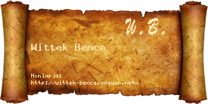 Wittek Bence névjegykártya