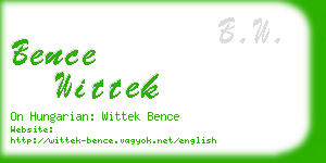 bence wittek business card